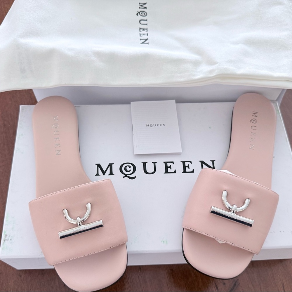 Alexander McQueen Women's Pink Slide Sandals